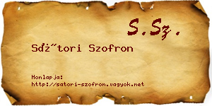 Sátori Szofron névjegykártya